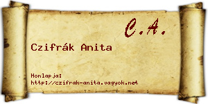 Czifrák Anita névjegykártya